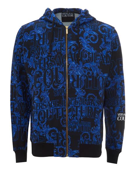 versace jeans full zip hoodie|versace hoodie men's sale.